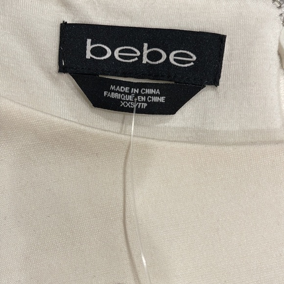 Bebe Draped Tulip Overlay Dress White XXS - Picture 6 of 8